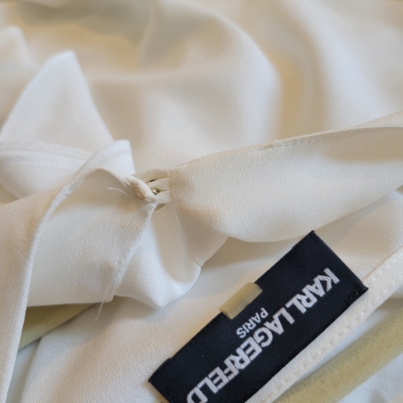 Karl Lagerfeld Women's White Ruffle Top Large - Picture 7 of 7